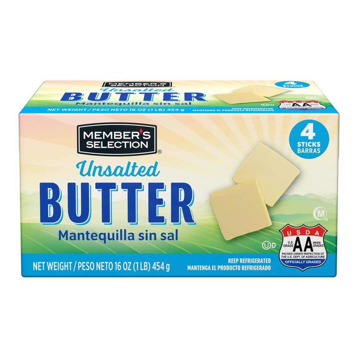 Mantequilla sin Sal, Member's Selection 16 OZ 1 Mantequilla sin Sal, Member's Selection 16 OZ