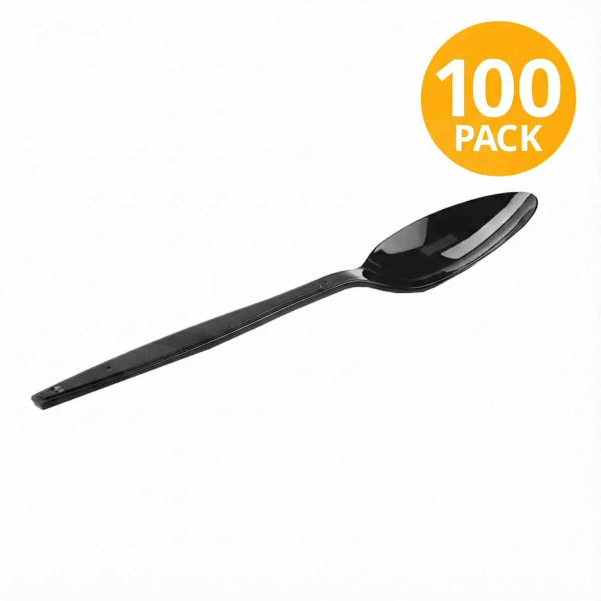 6291101715656 Cucharas Negras Plásticas, Hot Pack, 100 Unidades (Pack de 2 x 50) - Imagen 1