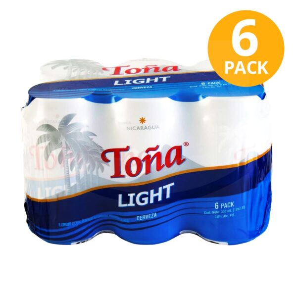 Toña Light, Cerveza, Lata, 350 ml (Pack de 6)