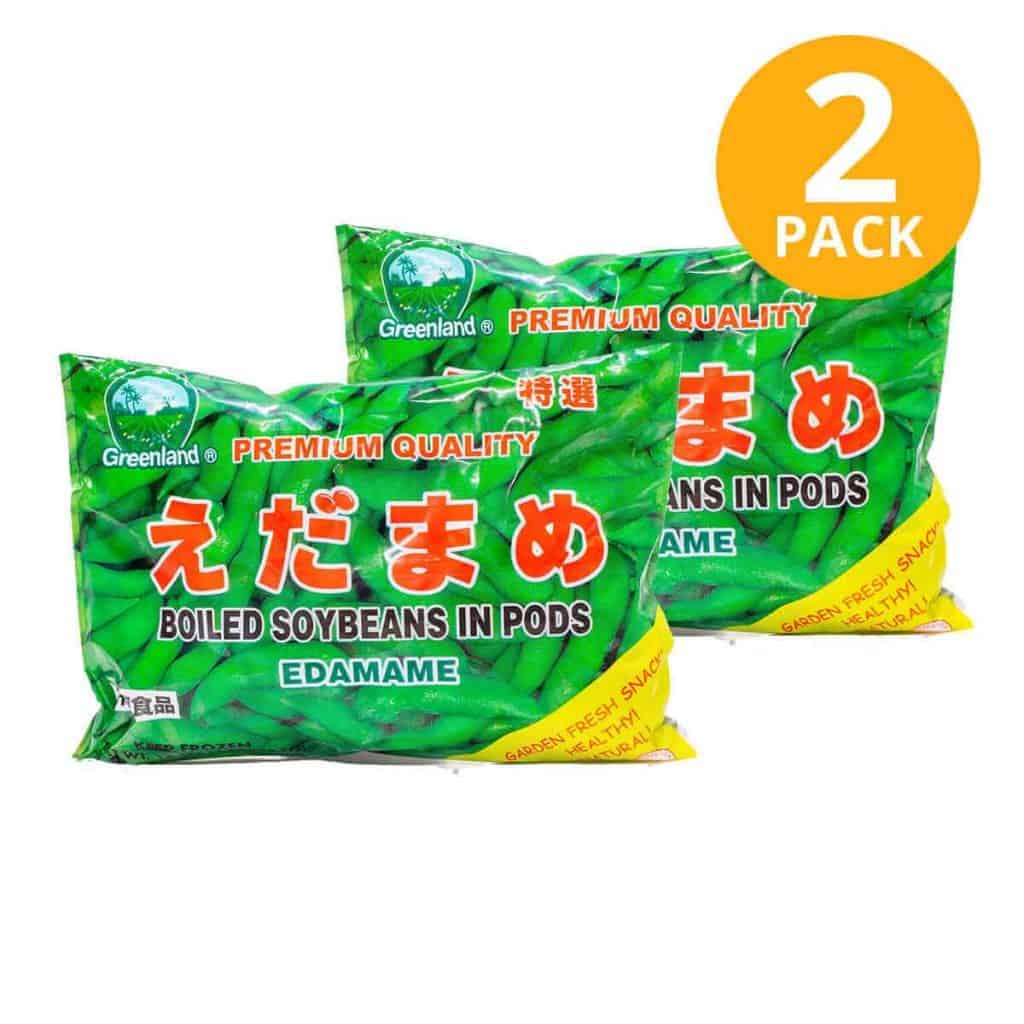 Edamame Congelado, Greenland Boiled Soybeans in Pods, 16 OZ (Pack de 2