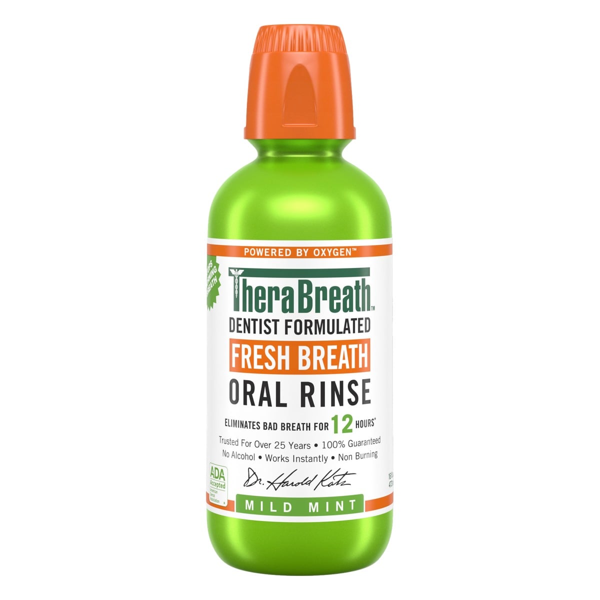 TheraBreath Enjuague Bucal Aliento Fresco, Mild Mint, 16 OZ