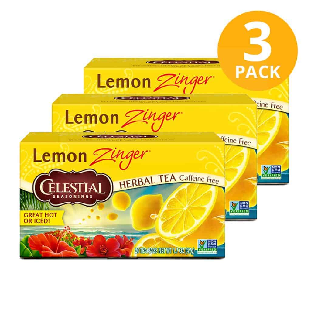 Celestial Seasonings, Lemon Zinger Herbal Tea, 60 Sobres de Té (Pack de