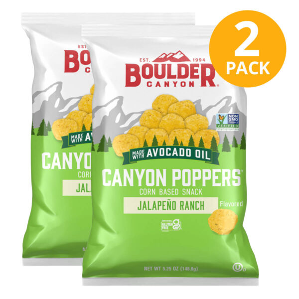 Boulder Canyon Avocado Oil, Canyon Poppers, Jalapeño Ranch, 5.25 OZ (Pack de 2)