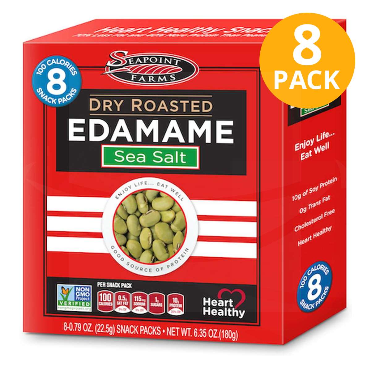 Seapoint Farms Edamame, Sea Salt, 0 Seapoint Farms Edamame, Sea Salt, 0.79 OZ (Pack de 8)