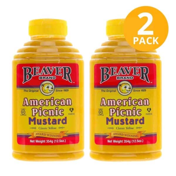 American Picnic Mustard, Beaver Brand, 12.5 OZ (Pack de 2)