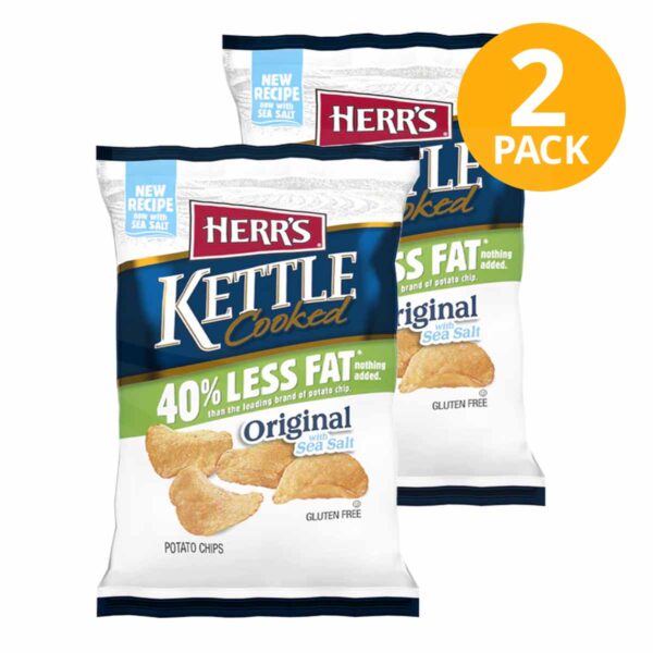 Herr’s, Kettle Cooked Less Fat, 142 gr (Pack de 2)