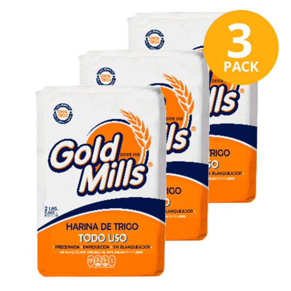 Gold Mills, Harina de Trigo, 2 lbs (Pack de 3)