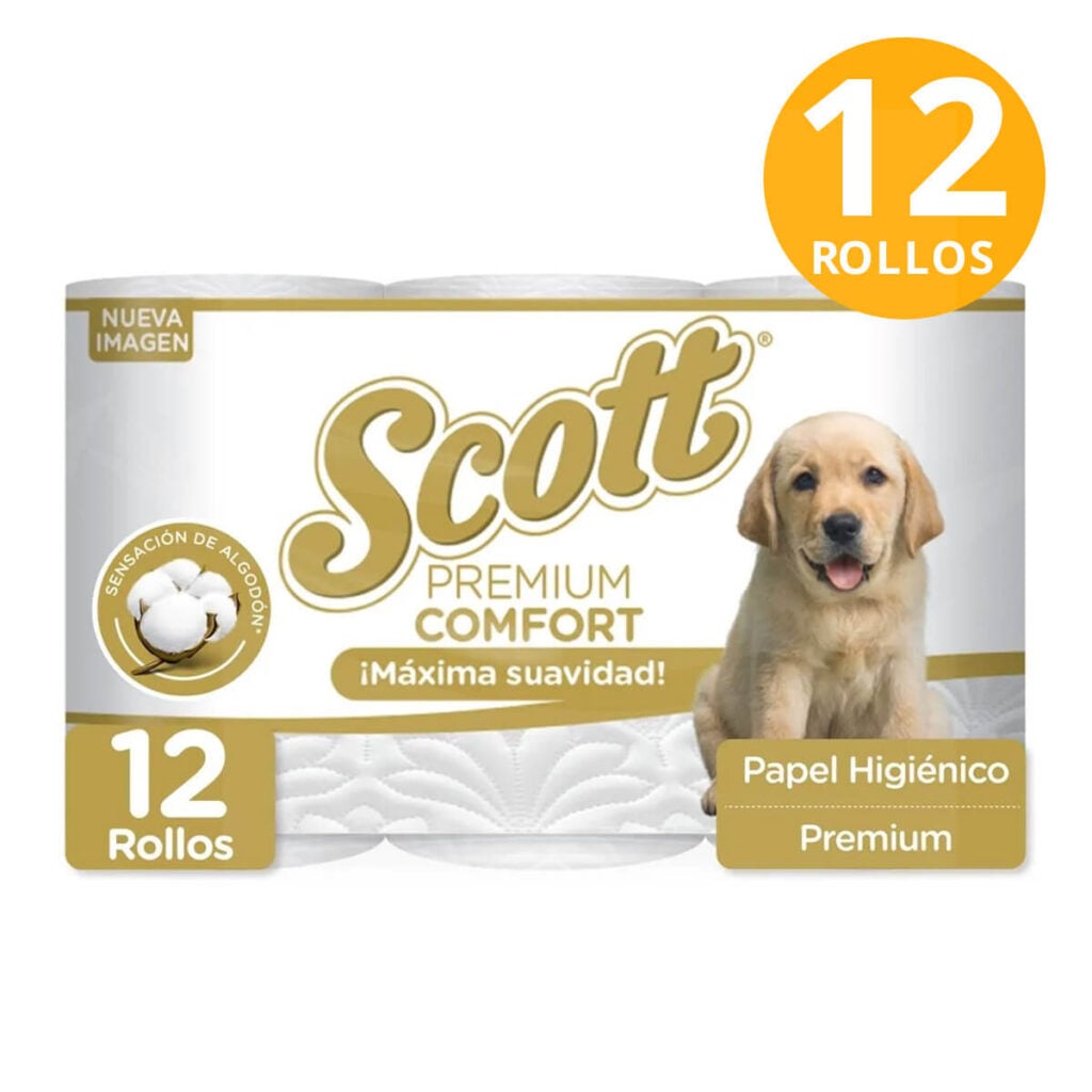 Scott Papel Higiénico Premium Comfort Triple Hoja, 12 Rollos ...