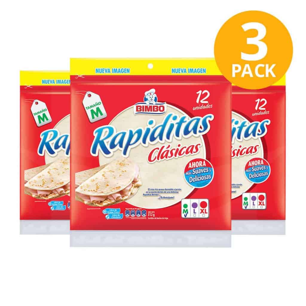 Bimbo, 36 Rapiditas, Tortillas de Trigo (Pack de 3 x 12) Superunico El Supermercado 100
