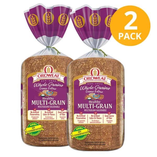 Oroweat, Pan Healthy MultiGrain, Granos Enteros, 680 gr (Pack de 2