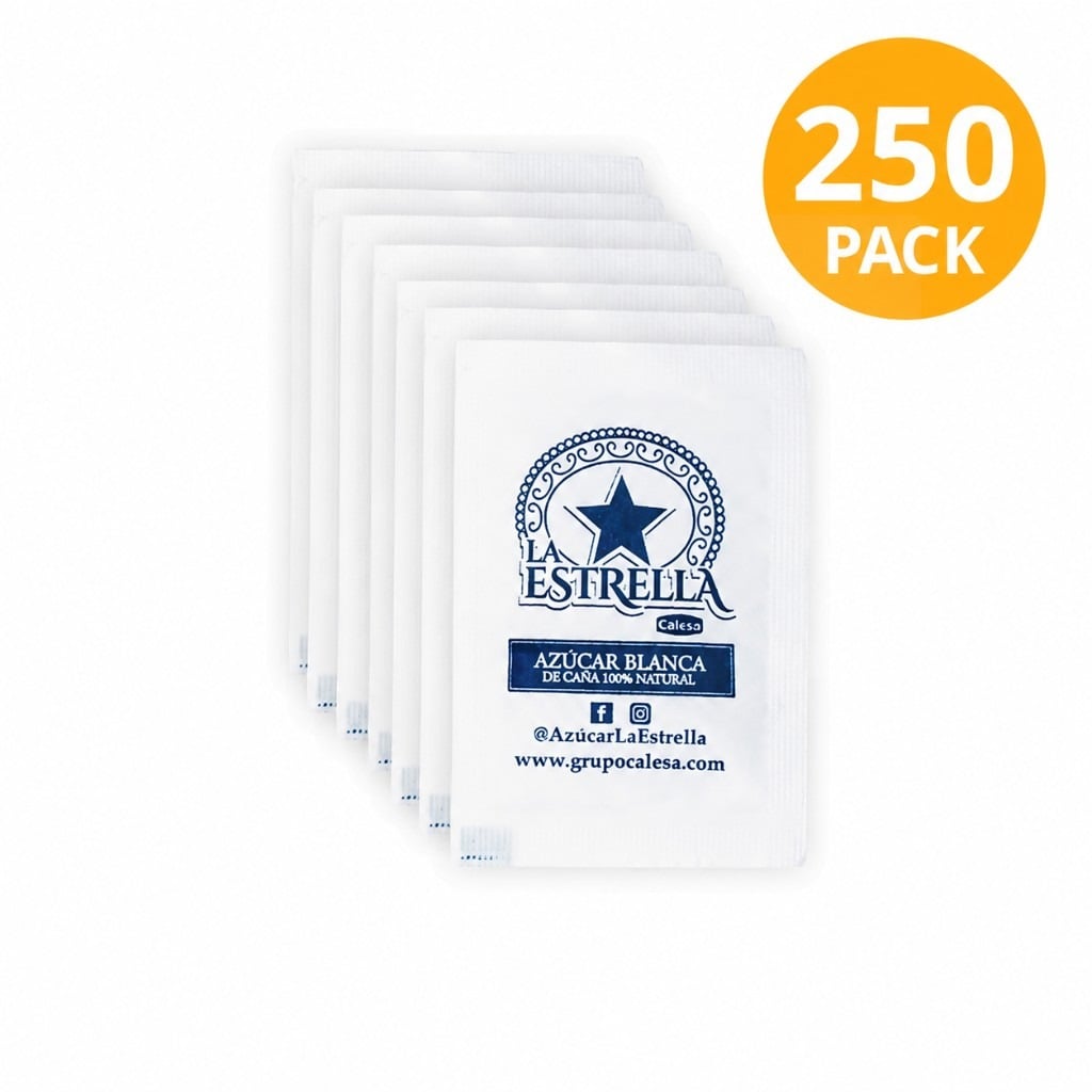 7451082100547 Azúcar Blanca La Estrella en Sachets, 4 gr (Pack de 250) - Imagen 1
