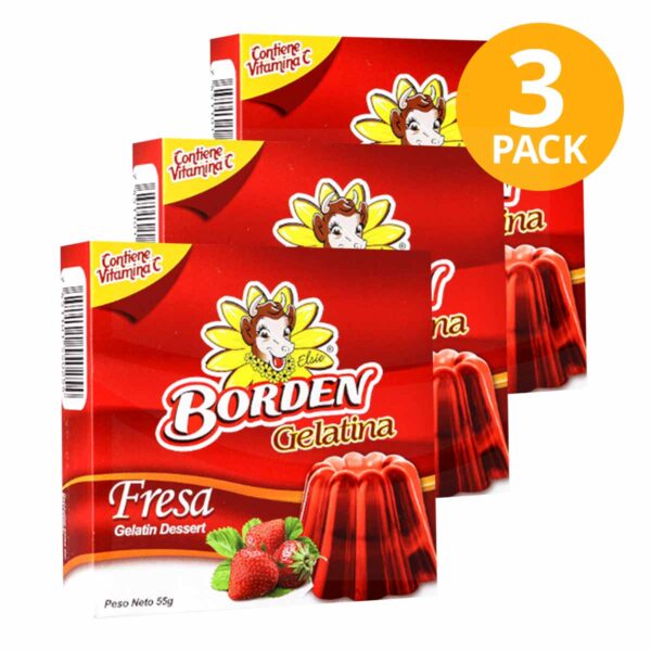 Gelatina de Fresa, Borden, 55 gr (Pack de 3)