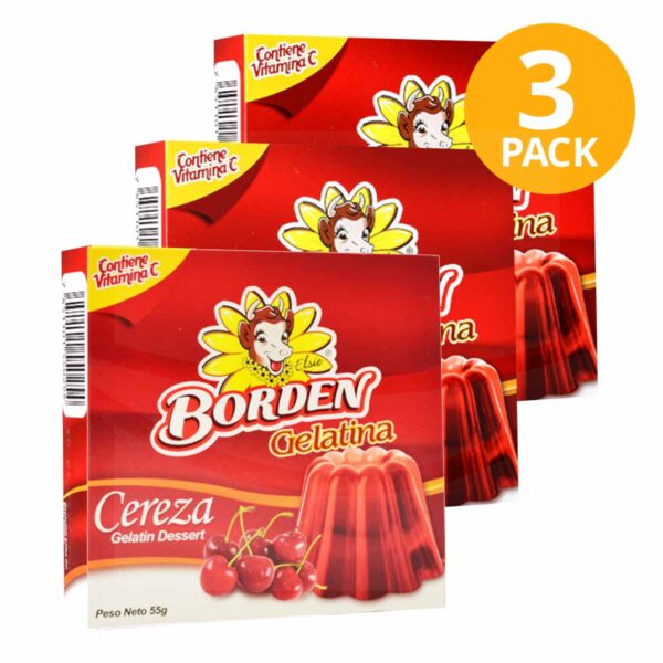 Gelatina de Cereza, Borden, 55 gr (Pack de 3)