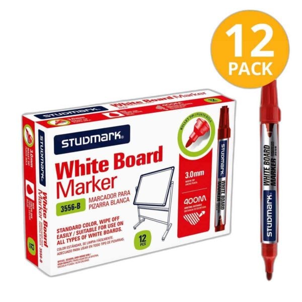 Marcador Rojo de Tablero Studmark (Pack de 12)