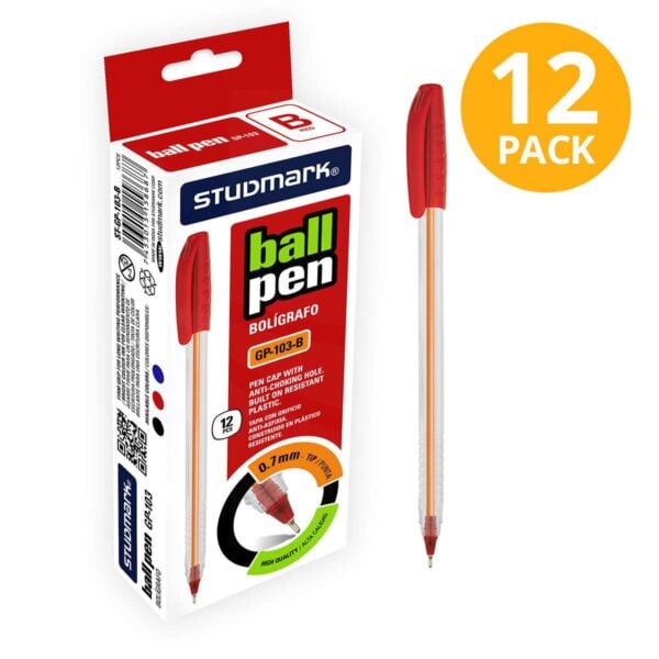 Bolígrafo Rojo Studmark (Pack de 12)