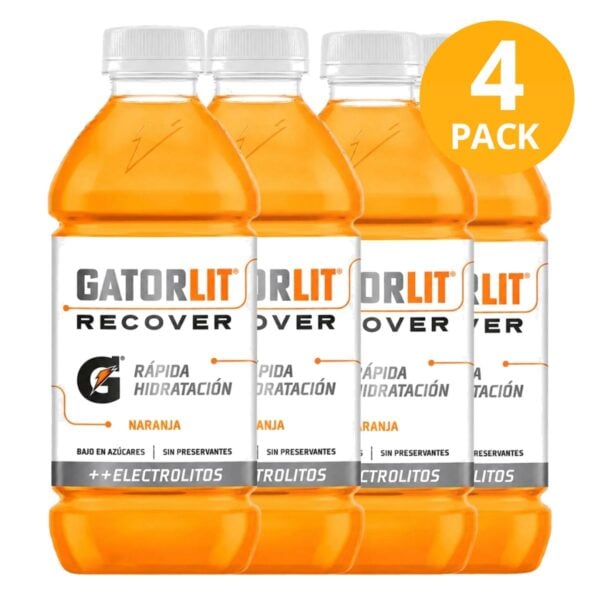 Gatorlit Recover Naranja, 591 ml (Pack de 4)