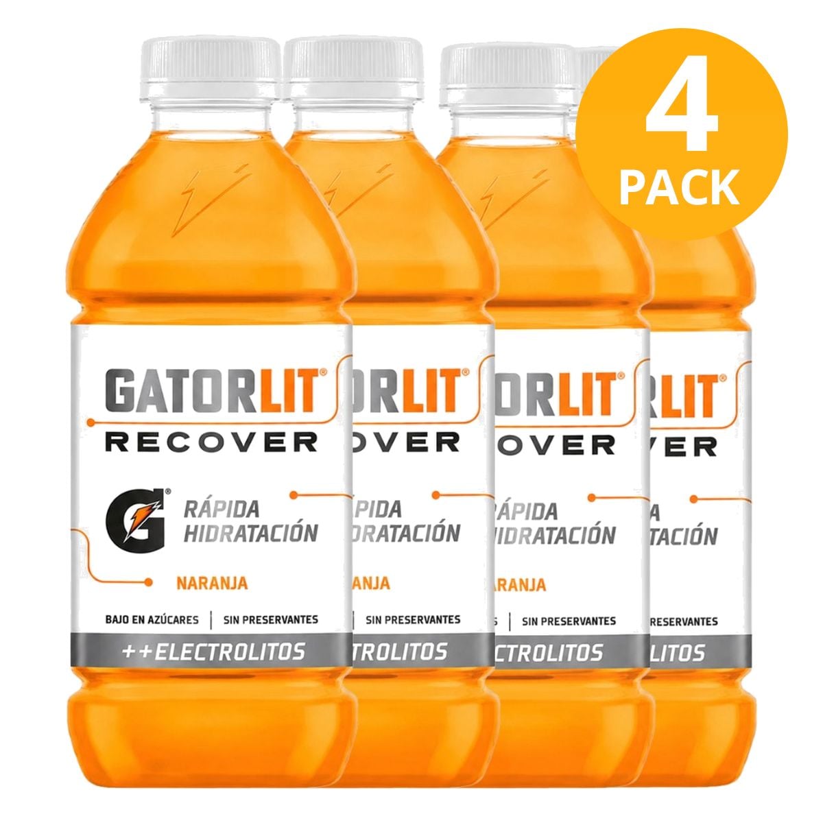 Gatorlit Recover Naranja, 591 ml (Pack de 4) 1 Gatorlit Recover Naranja, 591 ml (Pack de 4)