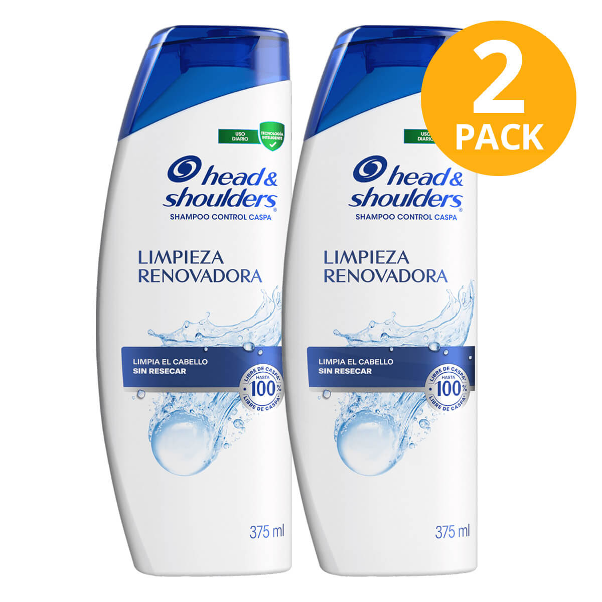 7500435020046 Head & Shoulders Shampoo Limpieza Renovadora, 375 ml (Pack de 2) - Imagen 1
