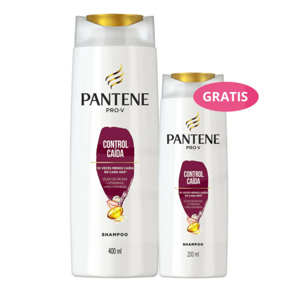Pantene Pro-V Shampoo Control Caída, 400 ml + Shampoo 200 ml (GRATIS)
