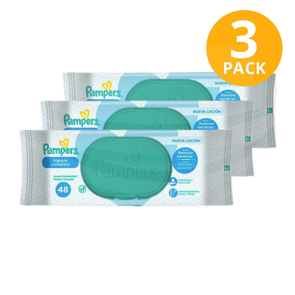 Pampers Wipes, Higiene Completa, 144 Wipes (Pack de 3 x 48