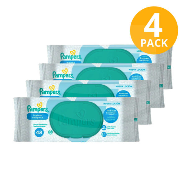 Pampers Wipes, Higiene Completa, 192 Wipes (Pack de 4 x 48