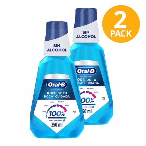 Enjuague Bucal Oral-B, Menta Refrescante, 250 ml (Pack de 2)