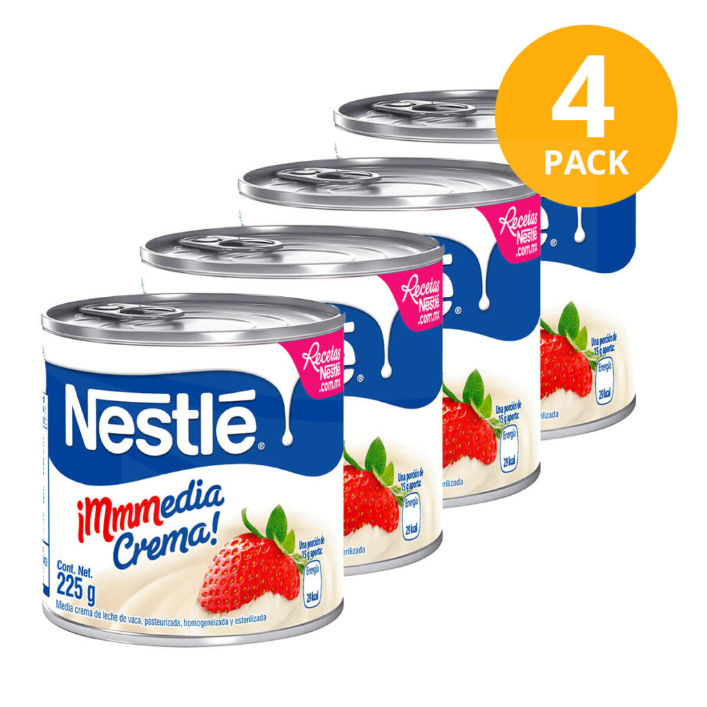 Nestlé Crema de Leche, 225 gr (Pack de 4) Superunico El