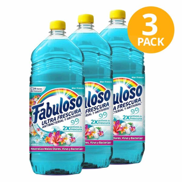 Fabuloso Ultra Frescura Mar Fresco, Desinfectante, 1 L (Pack de 3)