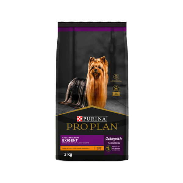 Purina Pro Plan Exigent, Razas Pequeñas, Optienrich, Pollo, 3 kg