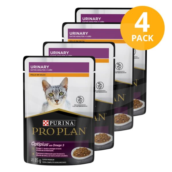 Purina Pro Plan para Gatos, Adult, Optiplus, Pollo, 85 gr (Pack de 4)