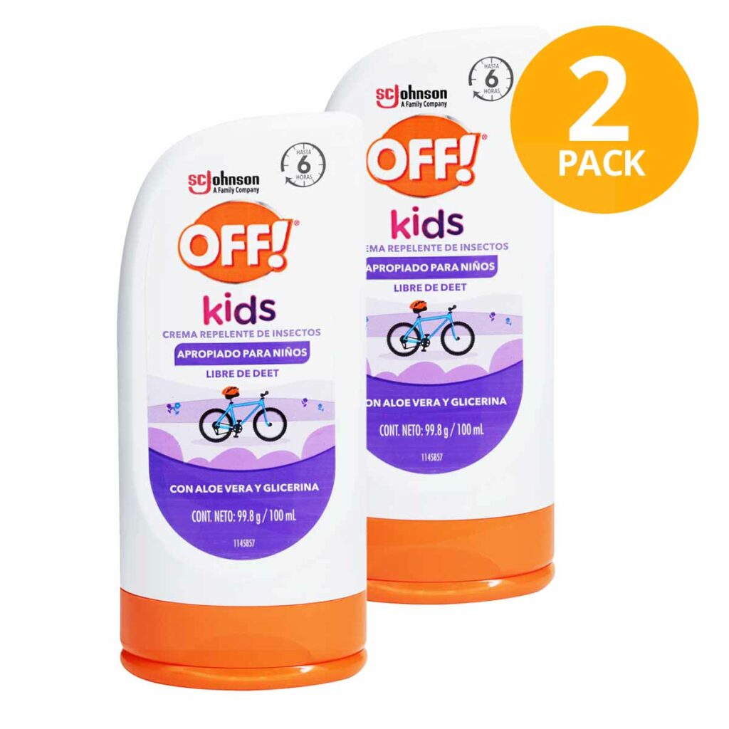Off For Kid Insec OFF Kids, Repelente de Insectos en Crema, 100 ml (Pack de 2 ...