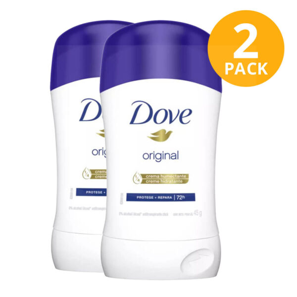 Dove Original Desodorante Antitranspirante Stick, 45 gr (Pack de 2)
