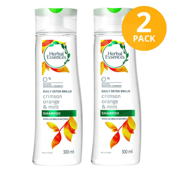 Shampoo Herbal Essences Daily Detox Brillo, Crimson Orange & Mint, 300