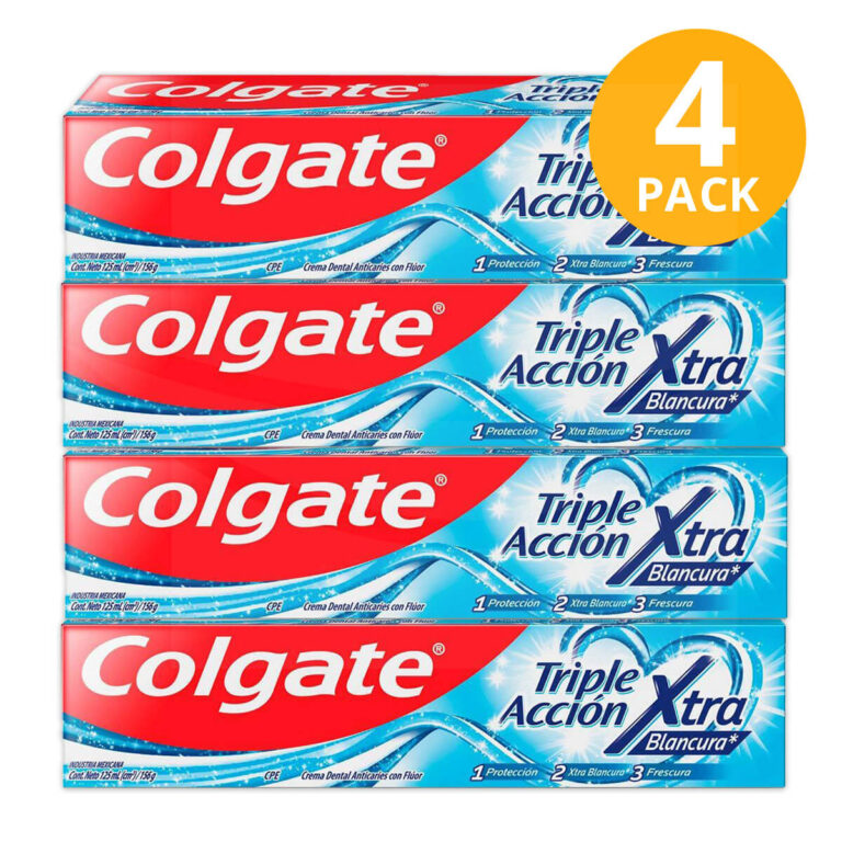 Colgate Triple Acción Xtra Blancura, Crema Dental, 125 ml (Pack de 4 ...