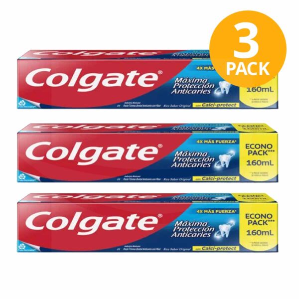 Colgate, Crema Dental, 160 ml (Pack de 3)