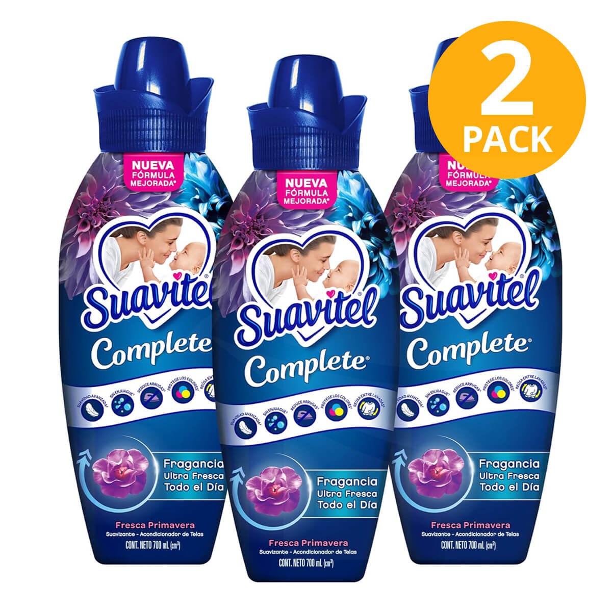 7509546680132C Suavitel Complete Todo en Uno, Suavizante Líquido, Fresca Primavera, 700 ml (Pack de 3) - Imagen 1