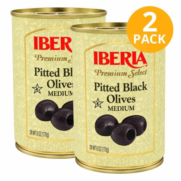 Iberia Aceitunas Negras Sin Semillas, 6 OZ (Pack de 2)