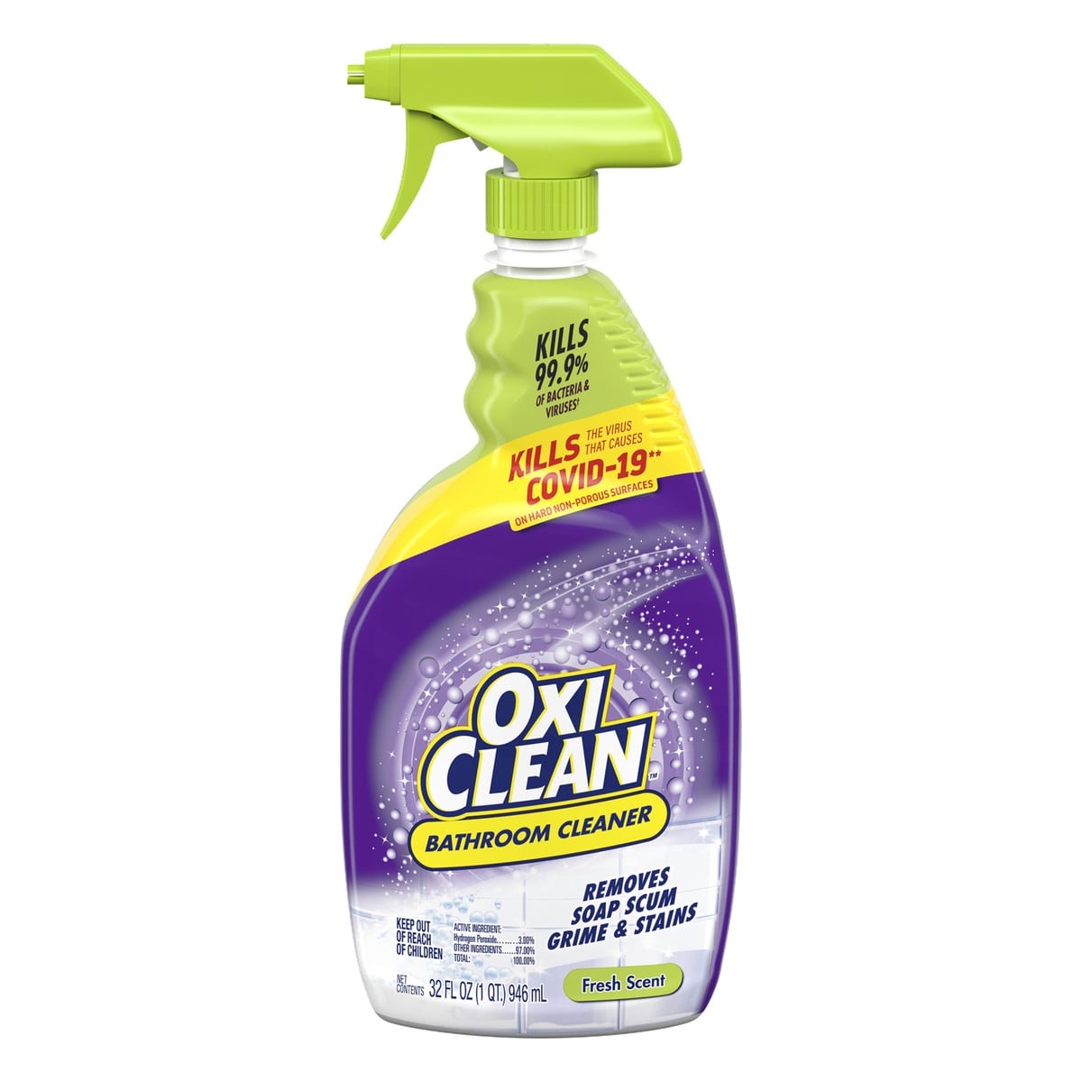 OxiClean Limpiador de Baño en Spray, Ducha, Tina y Azulejos, 32 OZ
