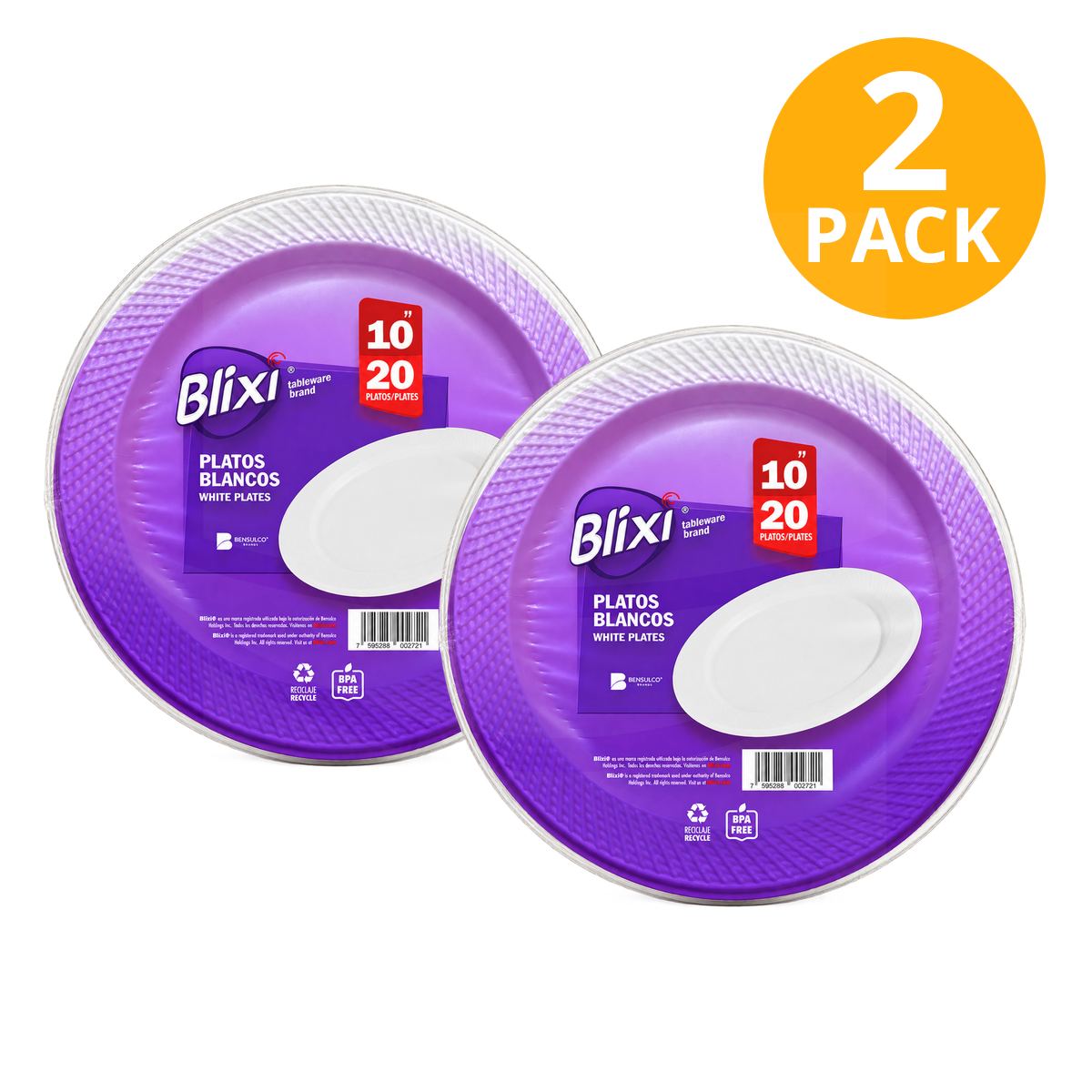 Blixi Platos Plásticos 10", Blancos, 40 Platos (Pack de 2 x 20) 1 Blixi Platos Plásticos 10", Blancos, 40 Platos (Pack de 2 x 20)