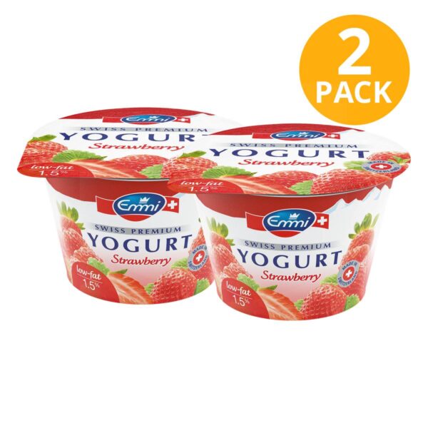 Emmi Yogurt Fresa, Semidescremado, 100 gr (Pack de 2)