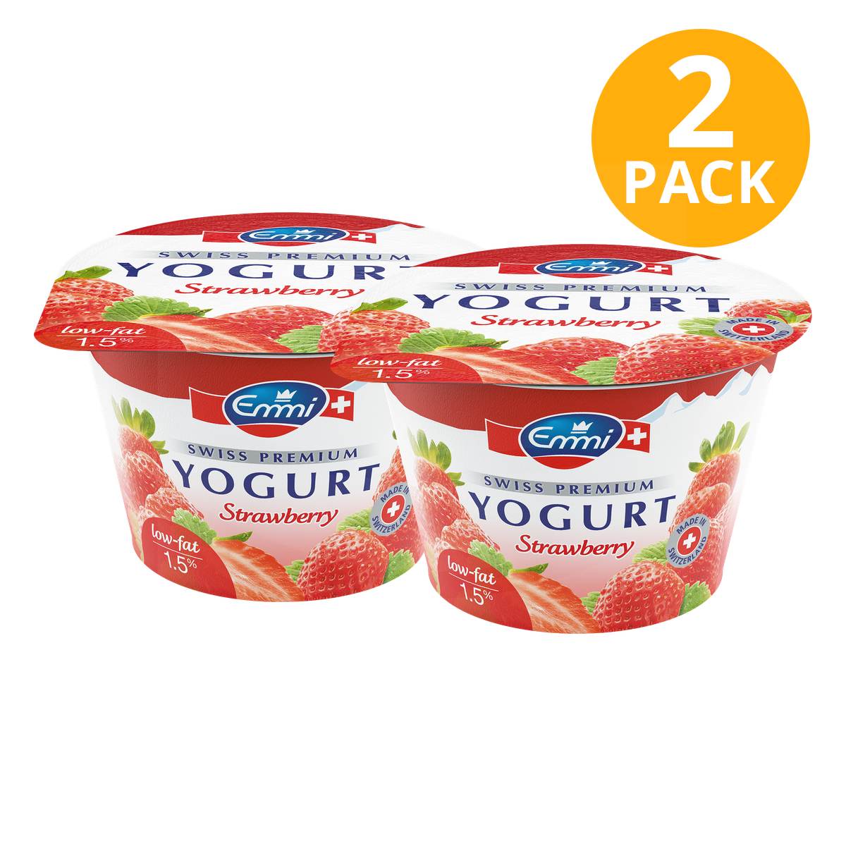 Emmi Yogurt Fresa, Semidescremado, 100 gr (Pack de 2)