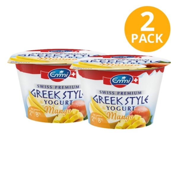 Emmi Yogurt Mango, Griego Semidescremado, 150 gr (Pack de 2)