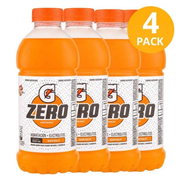 Gatorade Zero Naranja, 600 ml (Pack de 4)