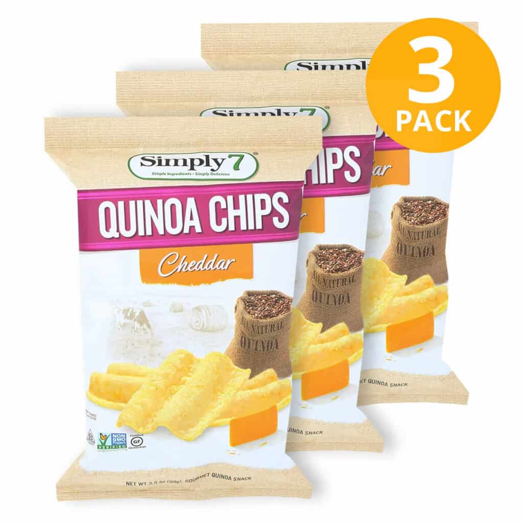 Simply 7, Quinoa Chips Cheddar, 99 gr (Pack de 3) Superunico El Supermercado 100 Online de