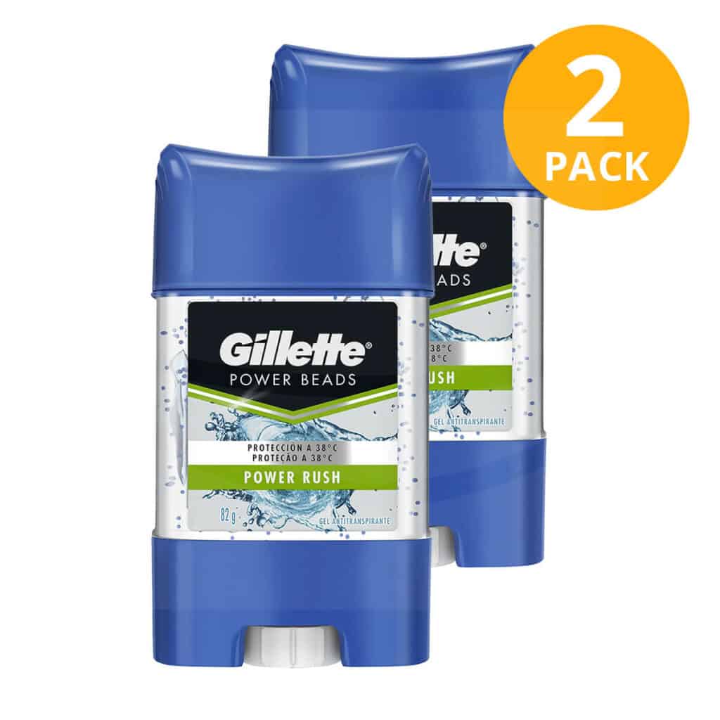 Gillette Power Beads, Desodorante, Power Rush, 82 gr (Pack de 2 ...