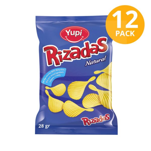 Yupi, Papas Rizadas Natural, 28 gr (Pack de 12)