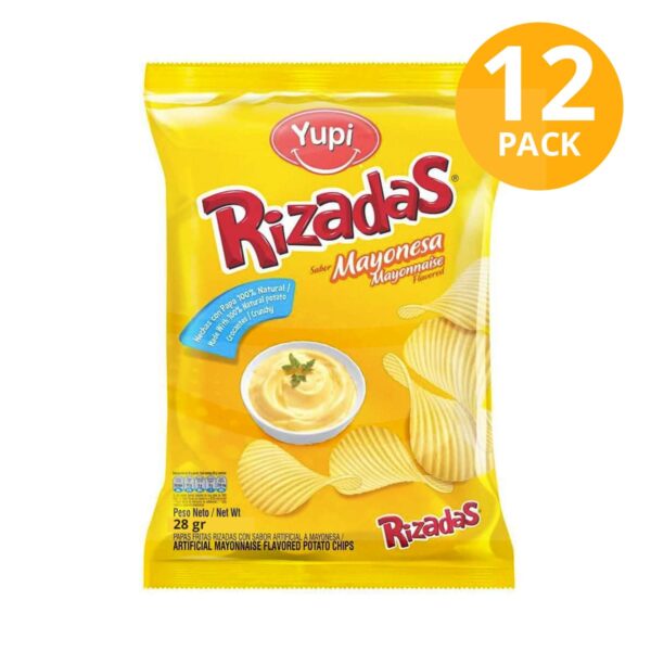 Yupi, Papas Rizadas Mayonesa, 28 gr (Pack de 12)