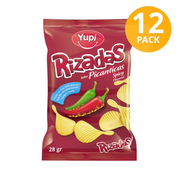 Yupi, Papas Rizadas Picanticas, 28 gr (Pack de 12)