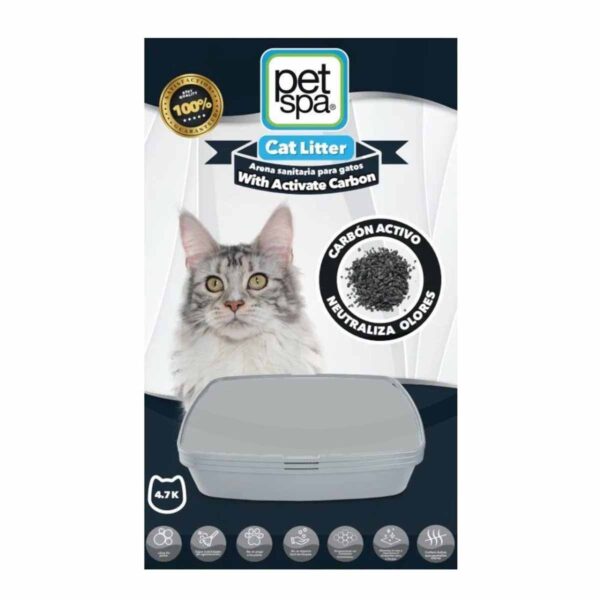 Arena para Gatos, Pet Spa, Active Carbon, 4.7 kg (10.36 lb)