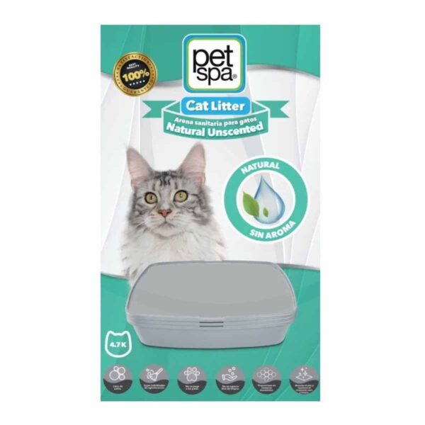 Arena para Gatos, Pet Spa, Natural Unscented, 4.7 kg (10.36 lb)